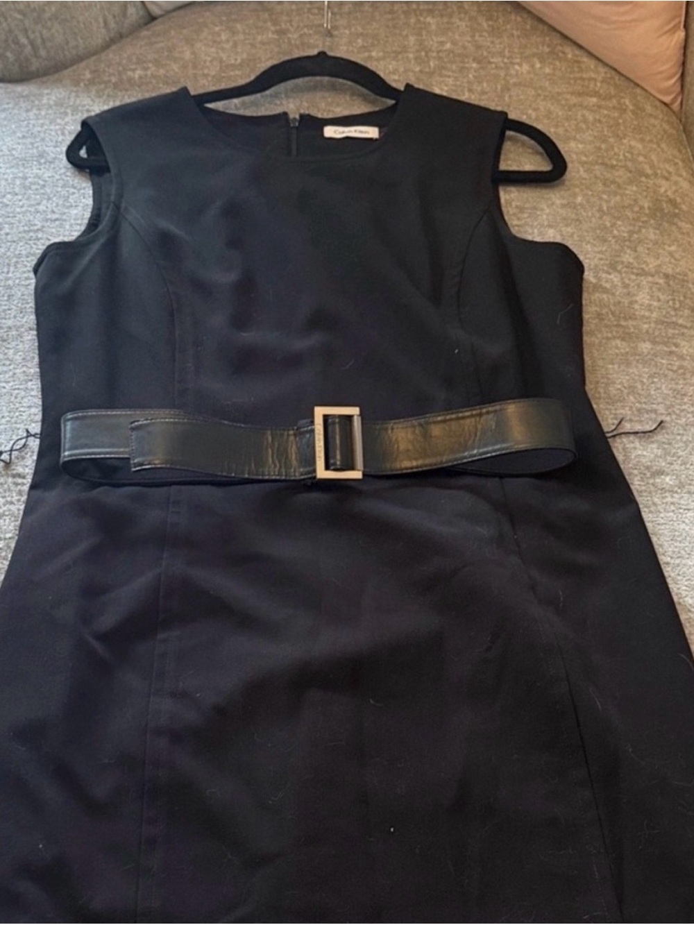 Calvin Klein Black Belted Sheath Dress Sleeveless Size 10